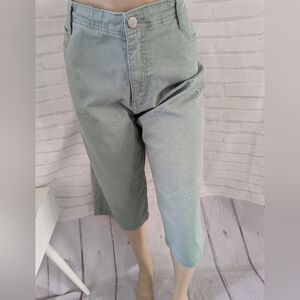 d. jeans Light Green Casual Capris.